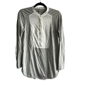 Vince Grey Long Sleeve Button Front Top